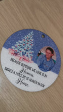 Load and play video in Gallery viewer, Personalised Christmas Photo Rememberance Bauble
