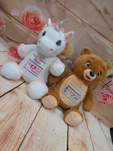 Load image into Gallery viewer, Personalised Birth Annoucement Teddy Bear Unicorn And More
