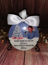 Load image into Gallery viewer, Personalised Christmas Photo Rememberance Bauble
