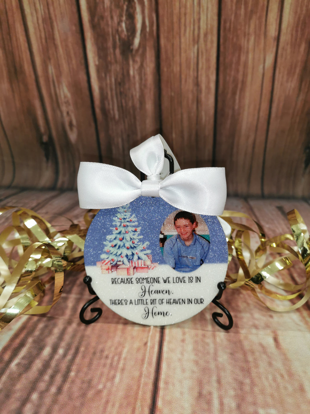 Personalised Christmas Photo Rememberance Bauble